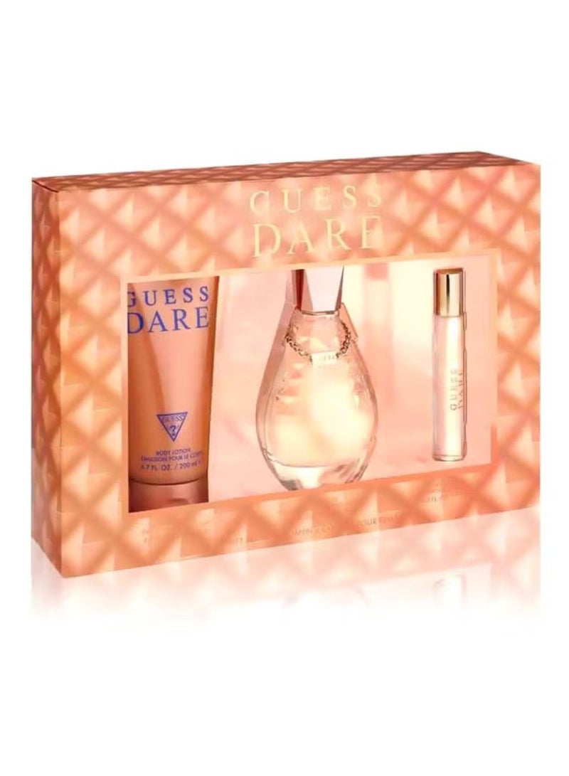 Guess Dare EDT L 100Ml +Body Lotion 200Ml+Mini 15Ml Set