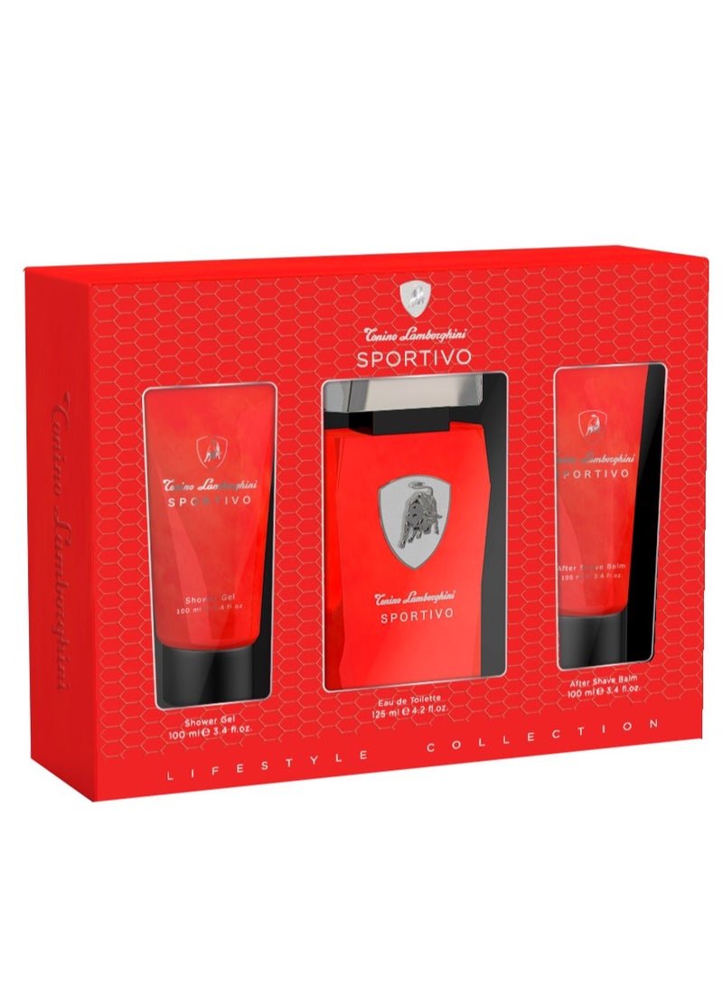 Tonino Lamborghini Sportivo M EDT 125 Ml+Shower Gel 100 Ml+After Shave 100 Ml Set