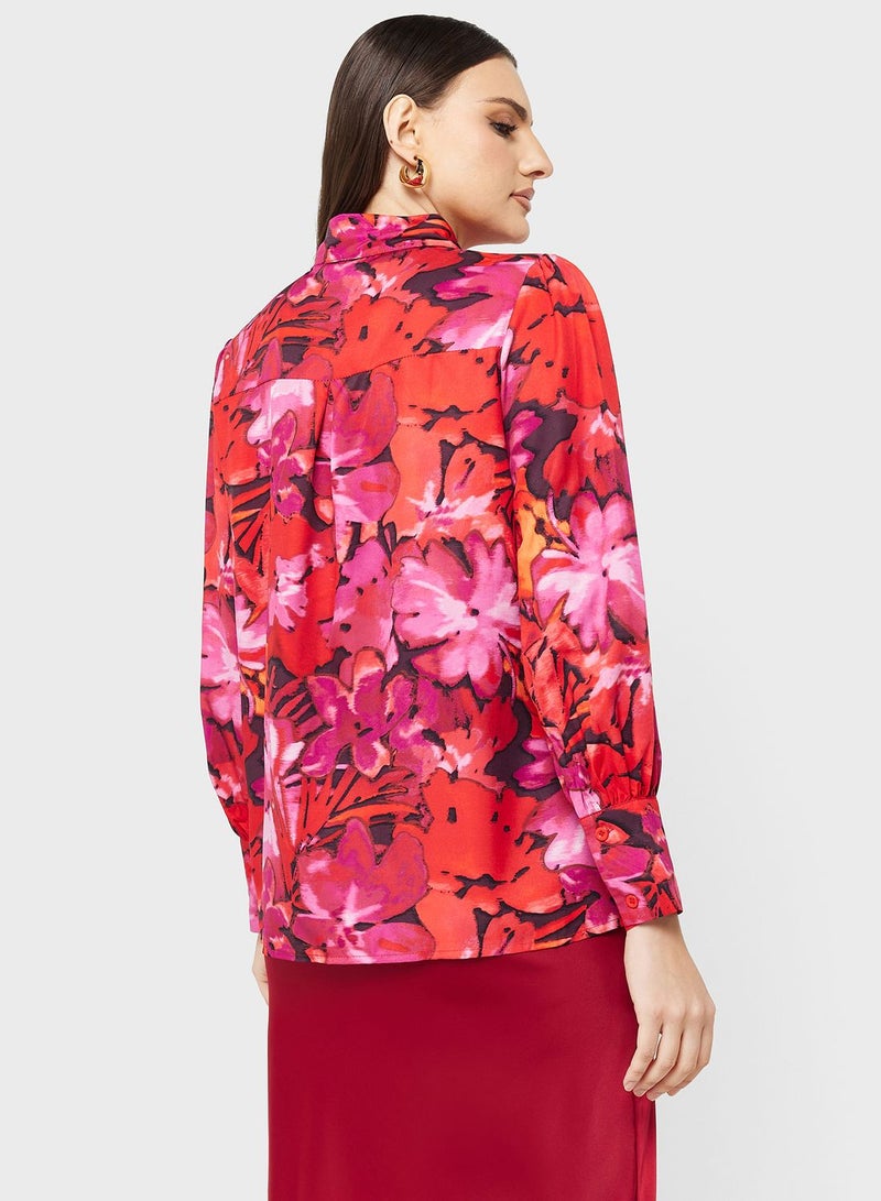 Printed Button Down Shirt