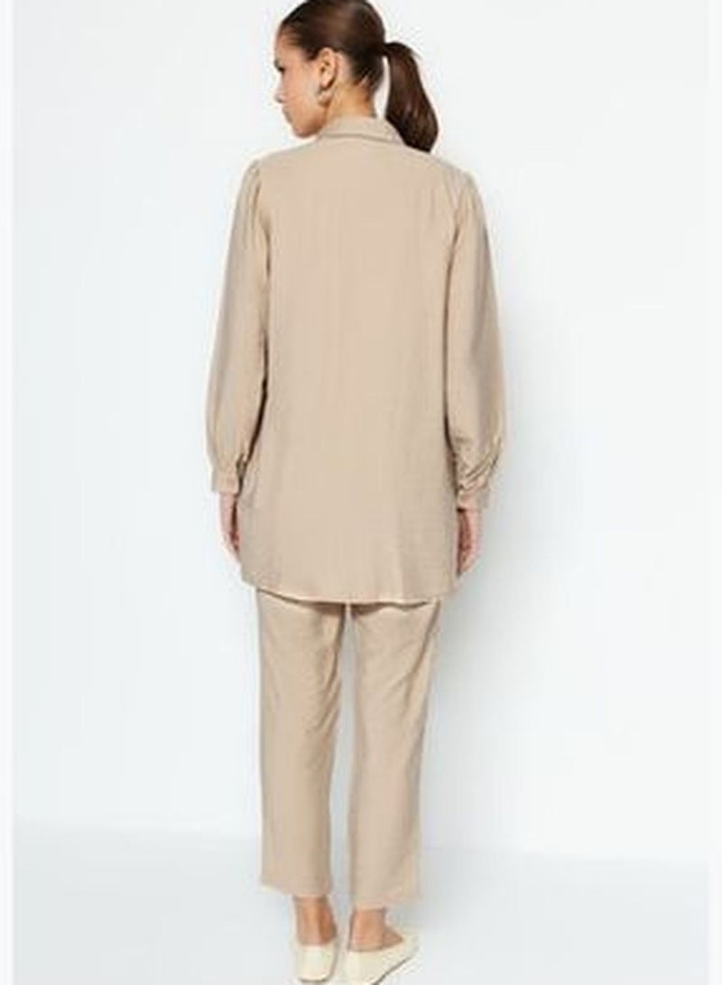 Camel Shirt-Trousers Woven Suit