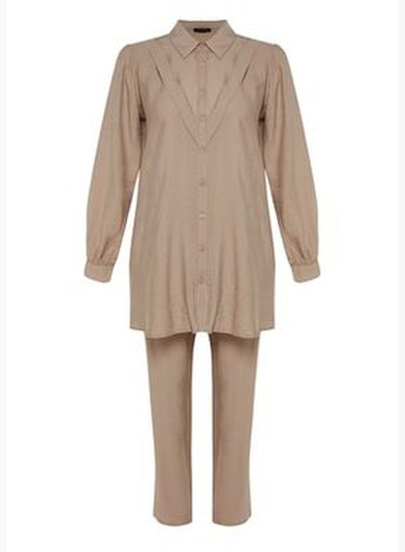 Camel Shirt-Trousers Woven Suit