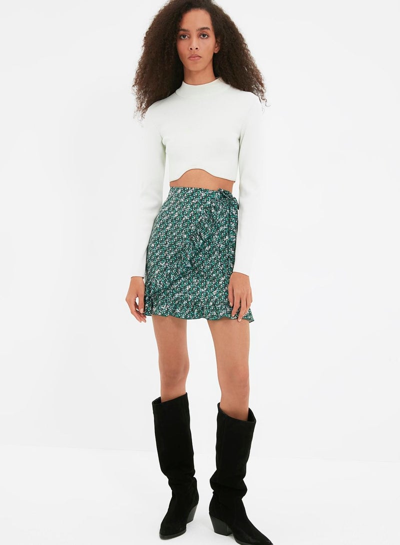 Ruffle Detail Mini Skirt