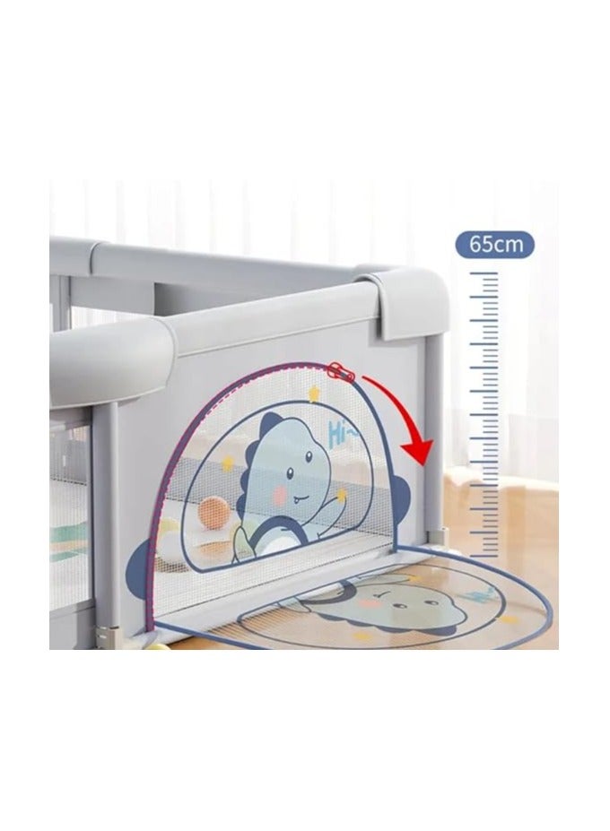 Baby Playpen, 150 x 180 x 68cm Large Play fence for Baby and Toddlers, Large Playard, Anti-Collision Foam Playpens (Gray)