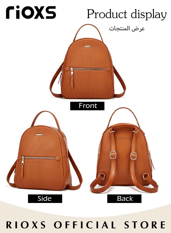 3PCS Fashionable Bags Set, Large Capacity Shoulder Backpack and Handbags for Women, Classic Versatile Leather Backpack, Handbag and Wristlet Bag, Suitable for Dating, Shopping, Working, Traveling and Other Occasions