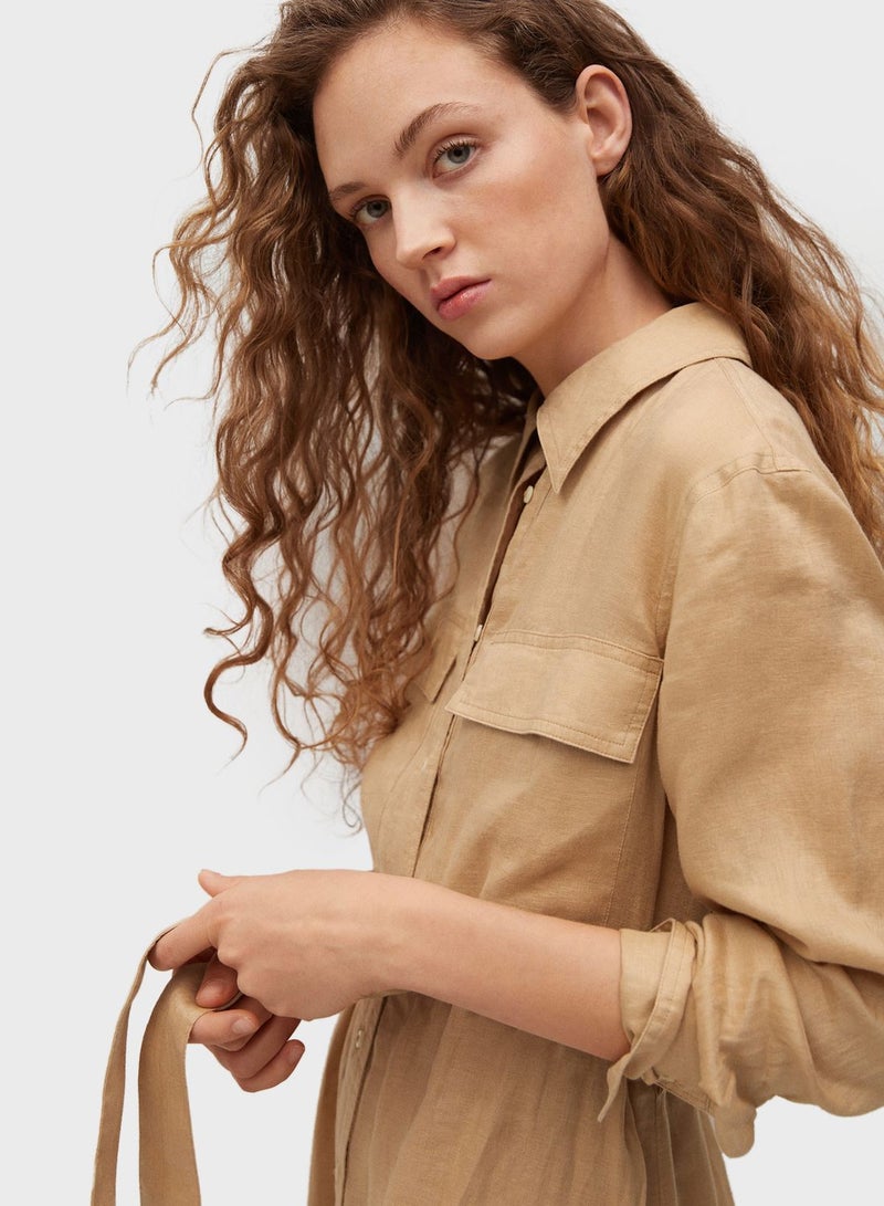 Pocket Detail Shirt Dress