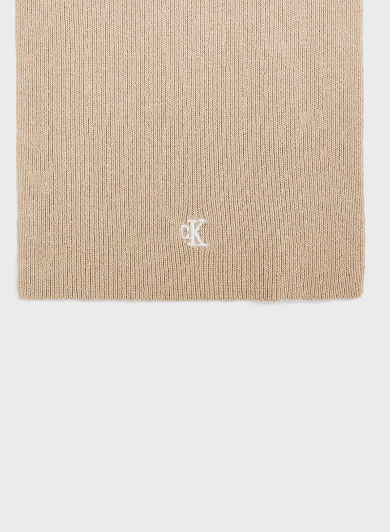 Logo Detailed Scarf