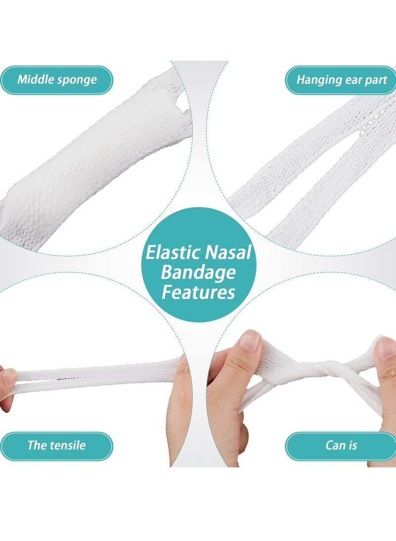 Elastic Nose Bandage Surgery Elastic Bandage Dressing Holder Elastic Bandage Nose Pad Mesh Nose Pads External Nasal Bandage Dressing Holder with High Absorption Capacity for Nose White 20Pcs