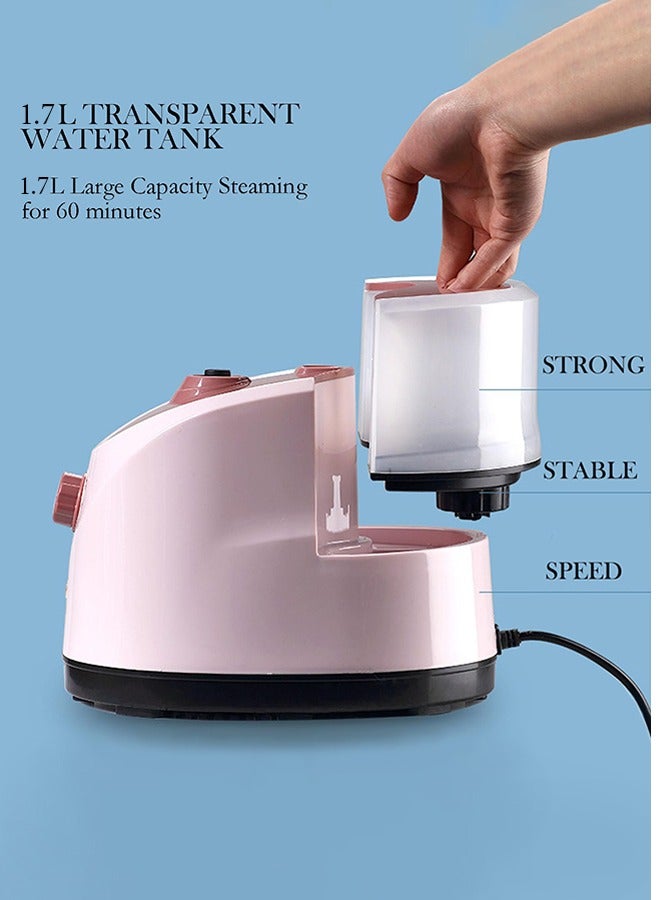 2000W Garment Steamer Stand Steamer with 1.7L Large Water Tank Pink and Ironing Board SC-618