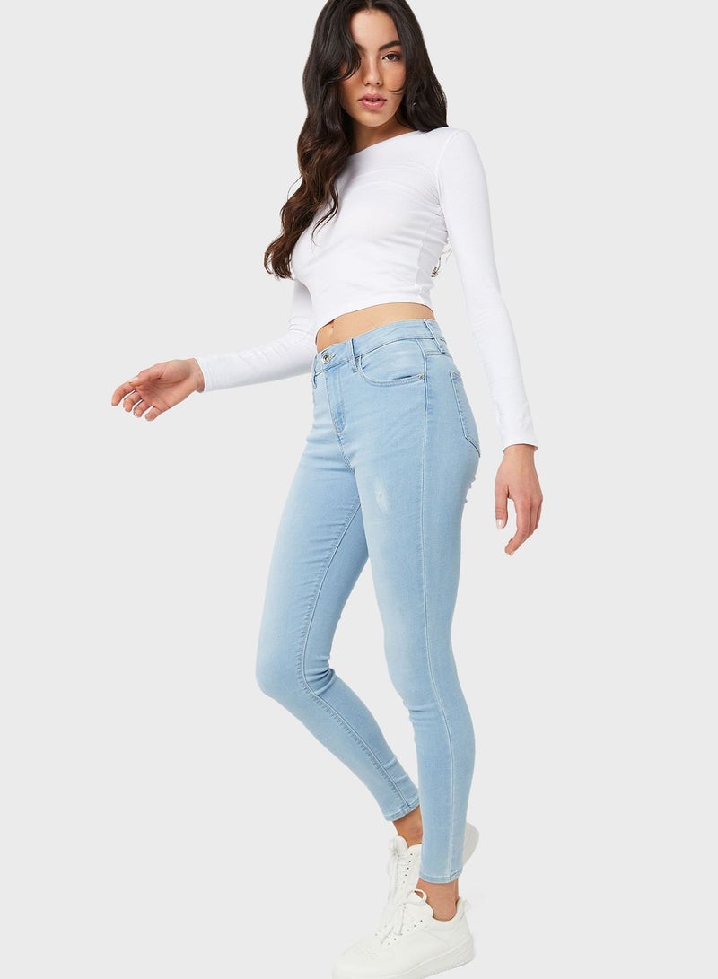 High Waist Denim Jeggings