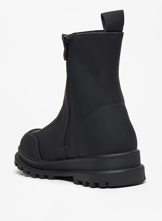 Girls'S Solid Boots With Zip Closure