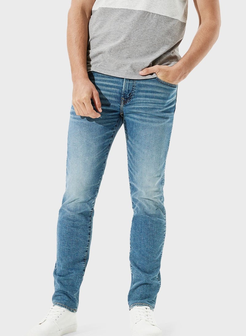 Fashionable Casual Jeans Blue