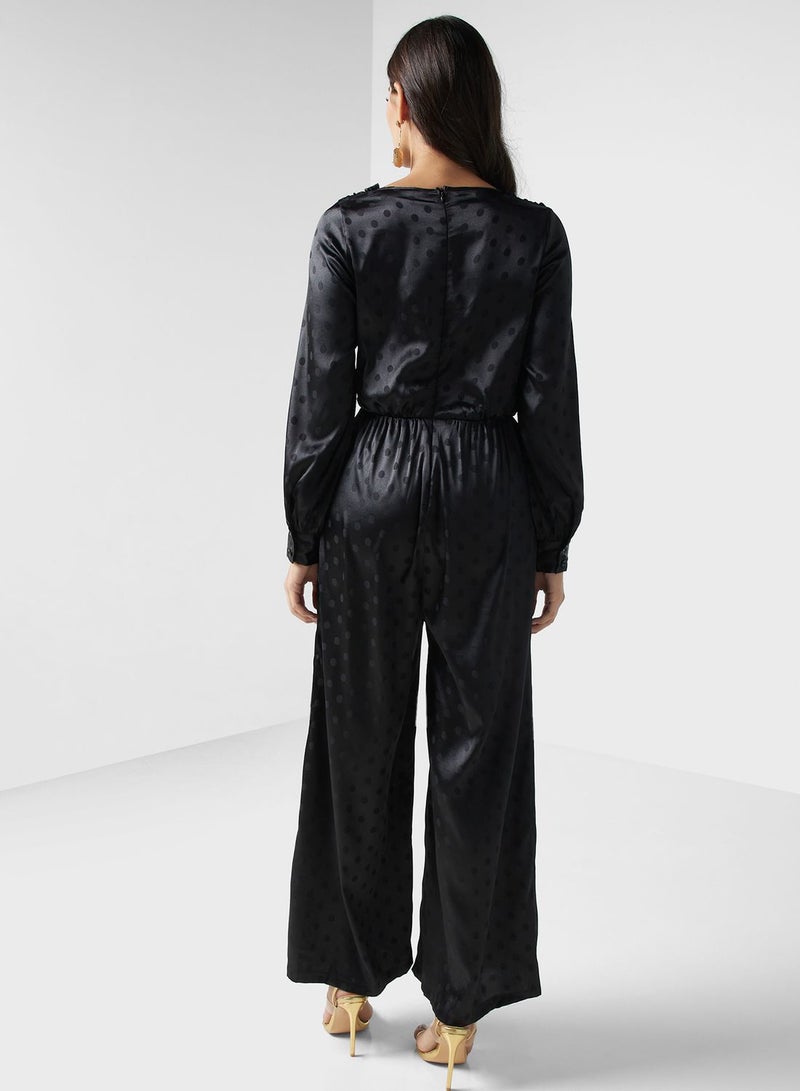 Tie Detail Wide Leg Jumpsuit