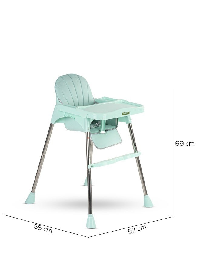 3 In 1 Invictus Baby High Chair For Kids With 2 Adjustable Height & Footrest, Baby Toddler Feeding Chair Booster Seat With Tray, Safety Belt Kids High Chair For Baby 6 Months To 4 Years Boy Girl Green