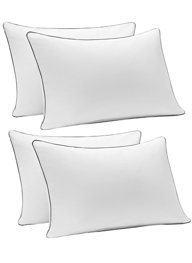 4 Piece Pack  Edge Piping Pillow- Golden Single Piping Pillow 50x70cm Made in Uae