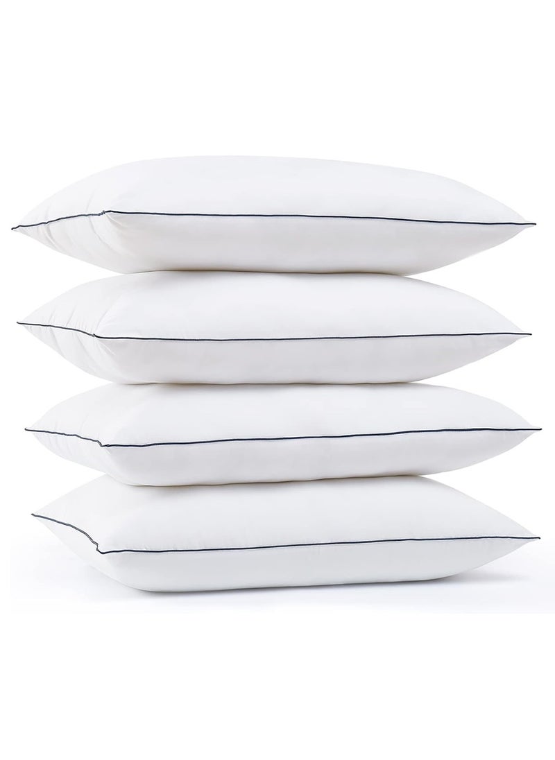 4 Piece Pack Comfortable soft Golden Single Piping Design Cotton Pillow 50x70cm Made in Uae