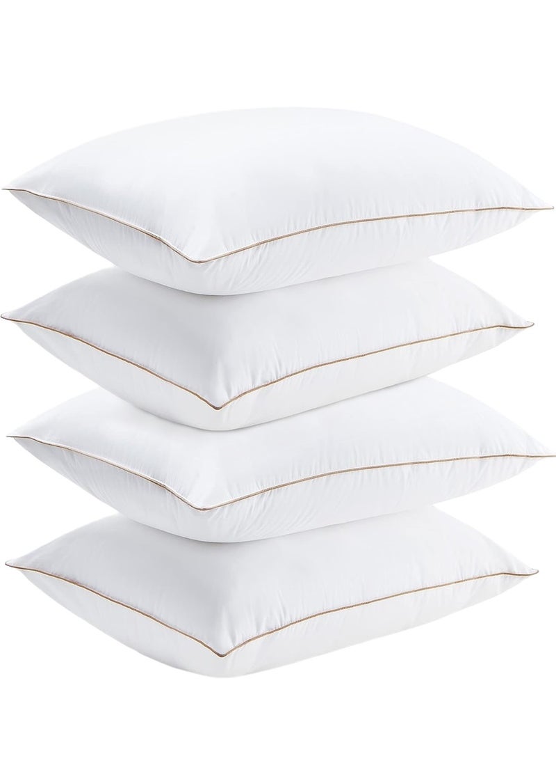 4 Piece Pack Golden Edge Pillow - Single Piping Pillow 50x70cm Made in Uae