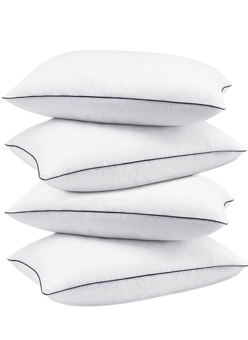 4 Piece Pack  Prime Single Piping Pillow With Black Line Microfiber 50x70cm Made in Uae