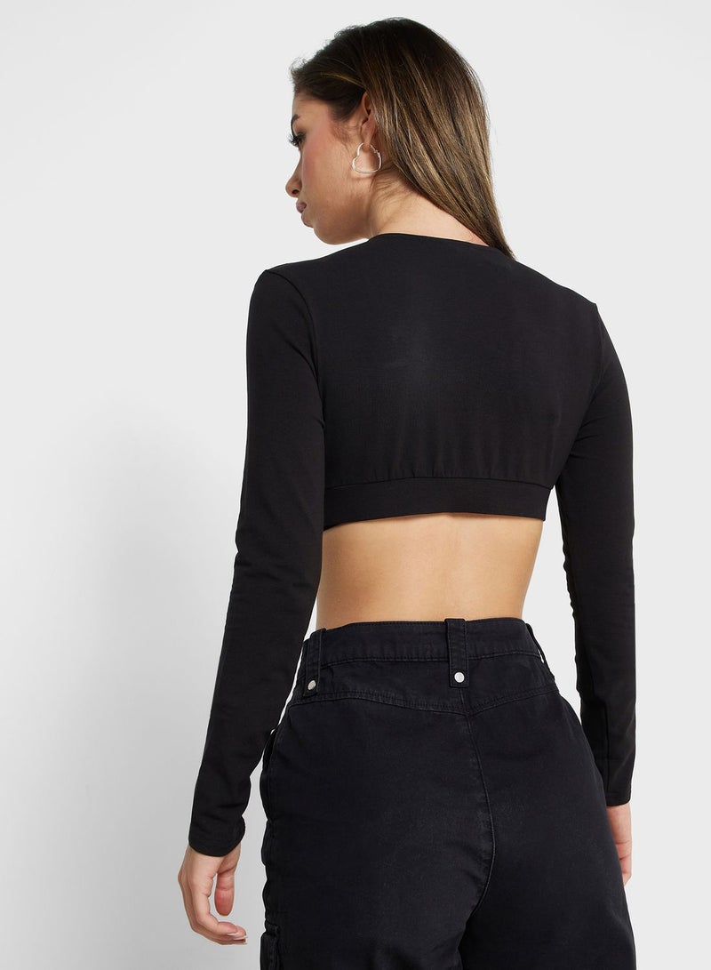 Plunge Neck Crop Top