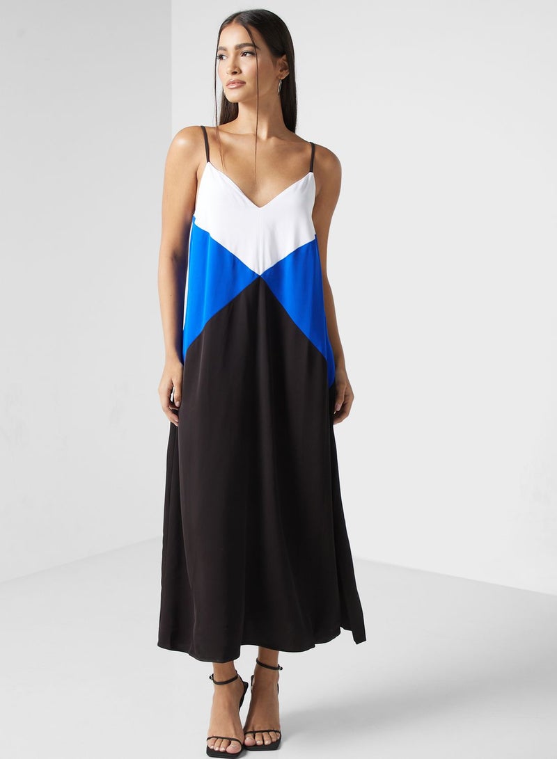 Strappy Color Block Dress