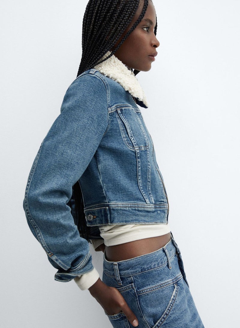 Fur Neck Denim Jacket