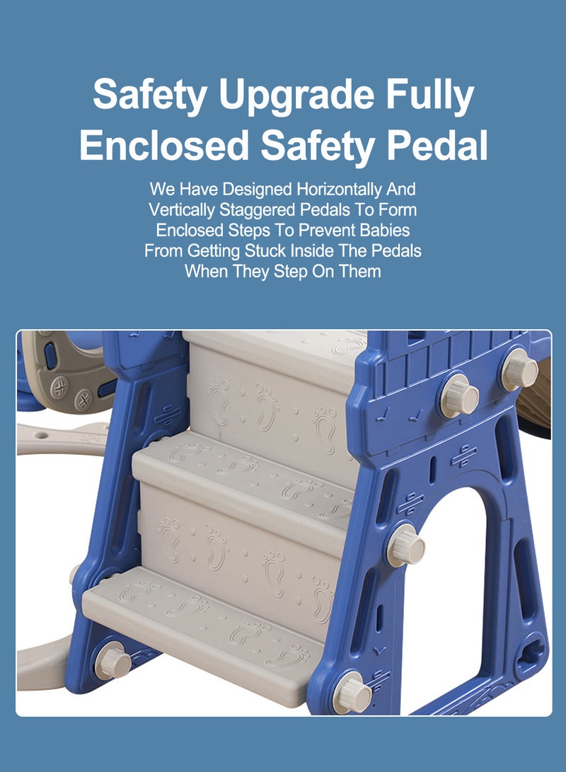 Children's Slide Kids Slide with Basketball Hoop Indoor Home Multi-Function Combination Folding Toys Baby Slide For Boys and Girls