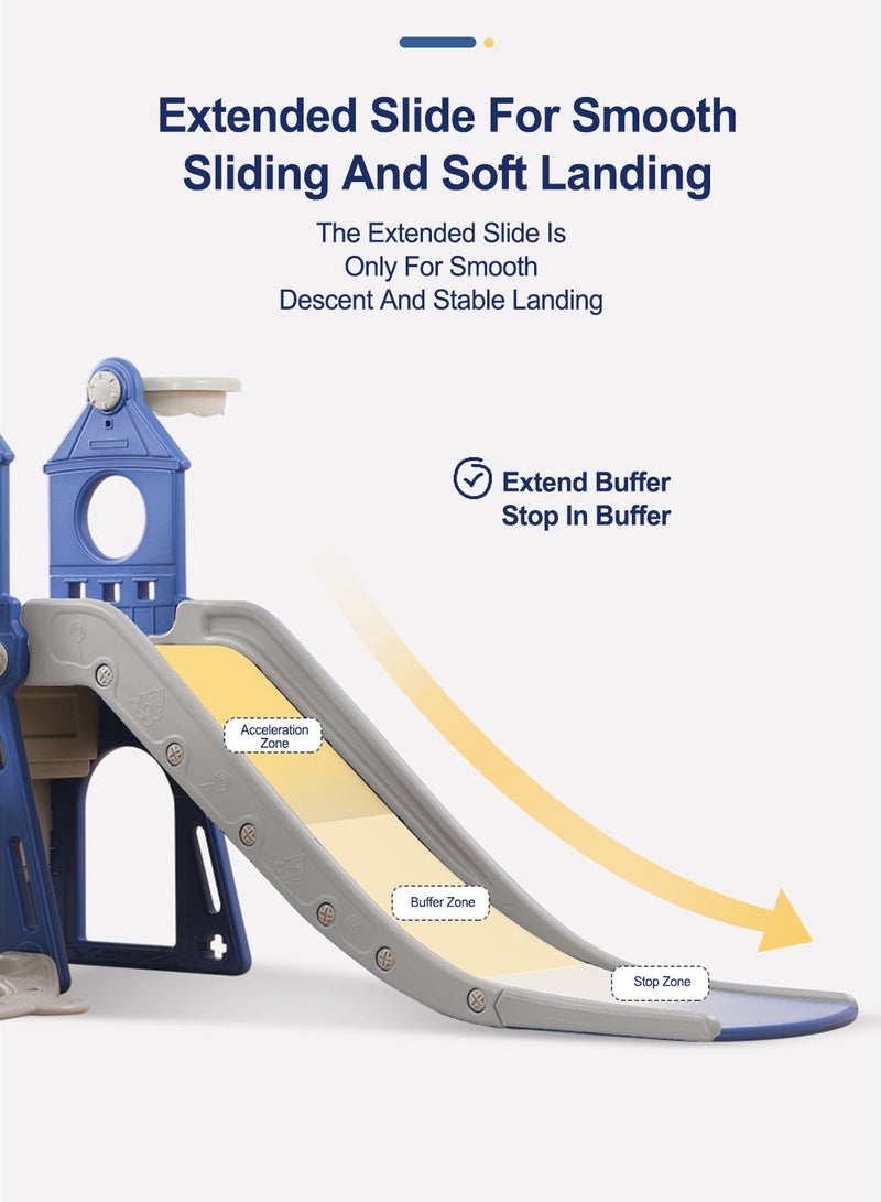 Children's Slide Kids Slide with Basketball Hoop Indoor Home Multi-Function Combination Folding Toys Baby Slide For Boys and Girls