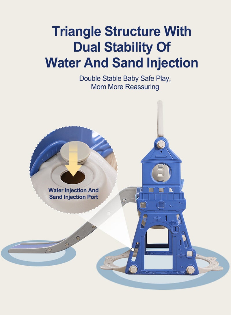 Children's Slide Kids Slide with Basketball Hoop Indoor Home Multi-Function Combination Folding Toys Baby Slide For Boys and Girls