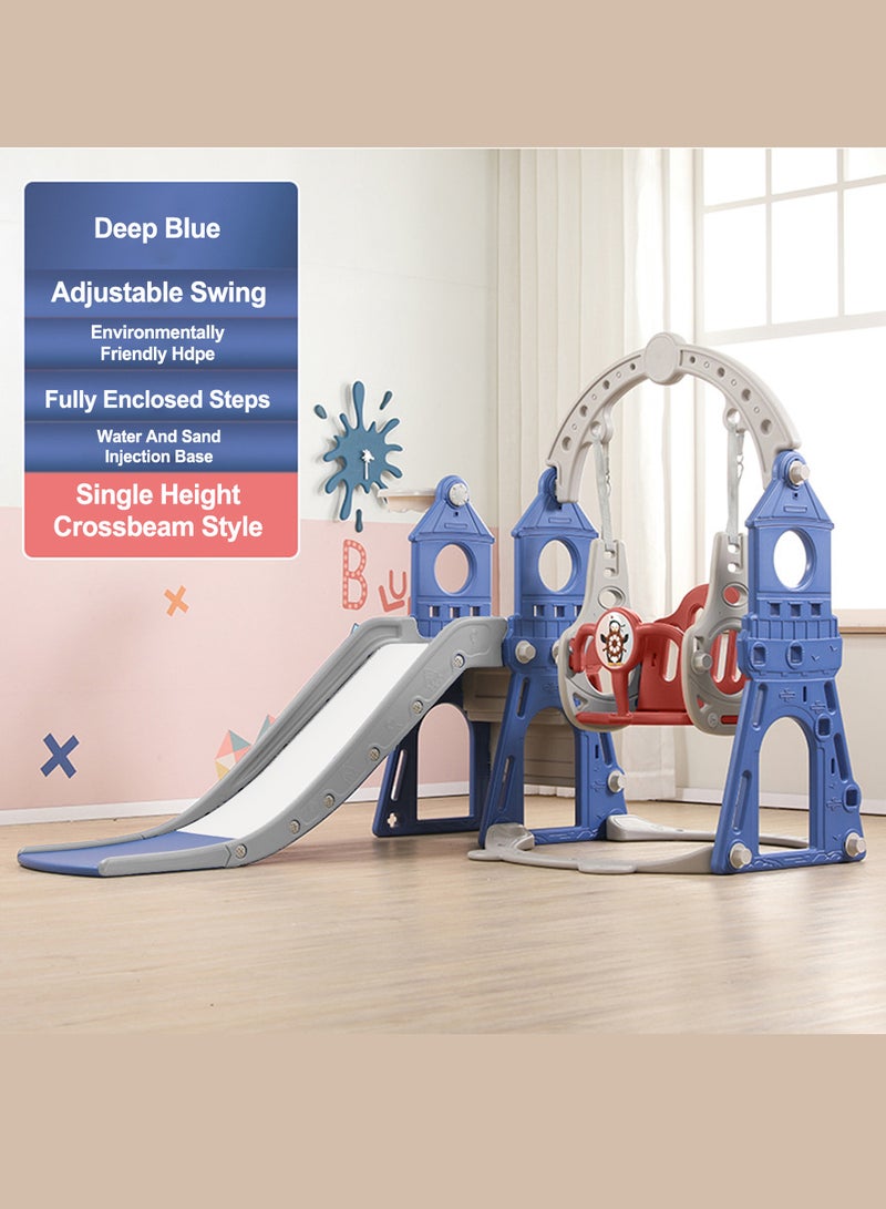 Children's Slide Kids Slide with Basketball Hoop Indoor Home Multi-Function Combination Folding Toys Baby Slide For Boys and Girls