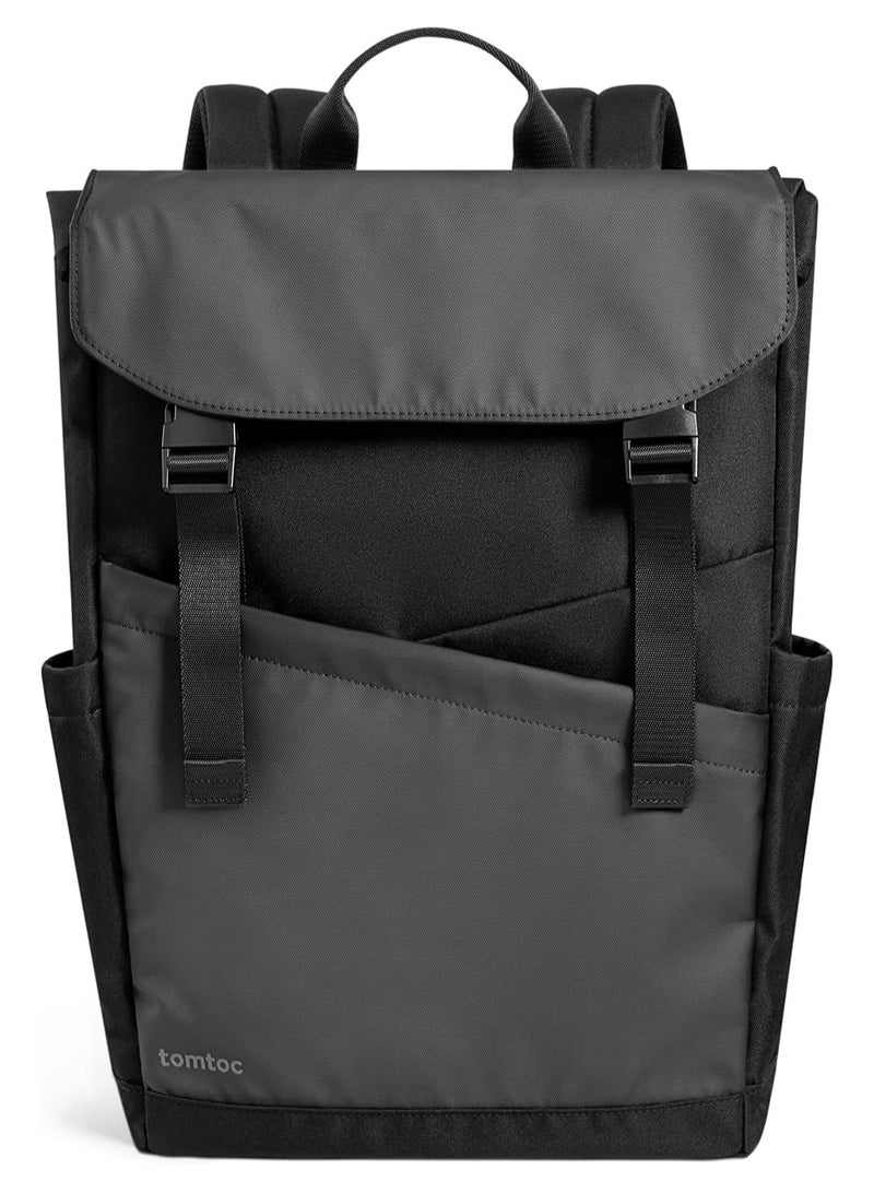 Slash-T64 Flap Laptop Backpack, Lightweight, Water-Resistant College Travel Casual Daypack, Slim Durable Work-pack Rucksack for 16 Inch MacBook Laptop, Large Capacity, 18L