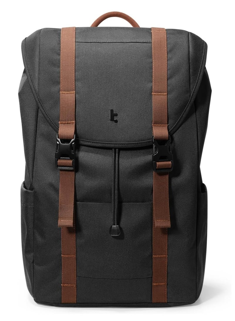 VintPack-TA1 Flap Laptop Backpack, Lightweight, Water-Resistant Travel Casual Daypack, Slim Durable Work-pack Rucksack for 13-16 Inch MacBook Laptop, Large Capacity, Eco-Friendly Backpack 17L