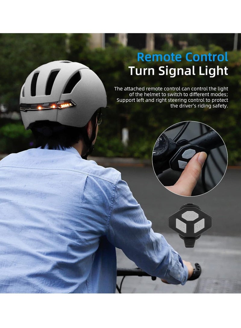 Smart Bicycle Helmet With Front Rear Led Light Detachable Visor And Lining For Adults Men Women Bike Skateboard Cycling Roller Scooter Commute