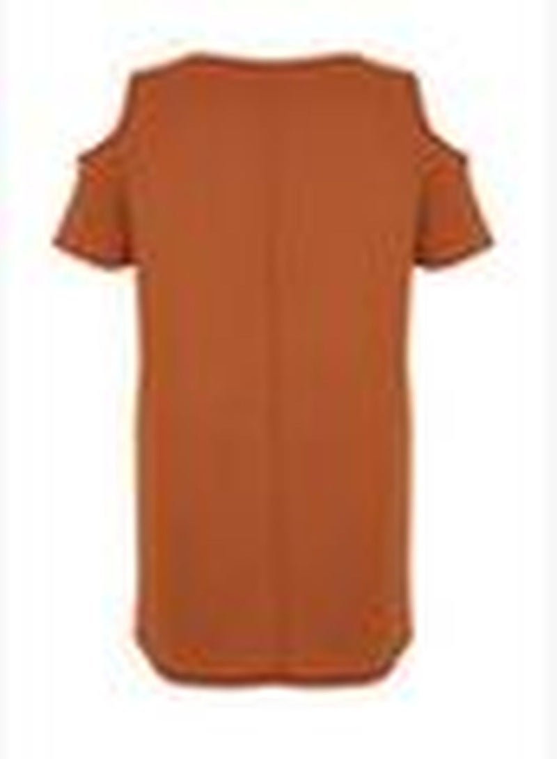 Brown A-line Mini Knitted Dress TBBSS22EL2986