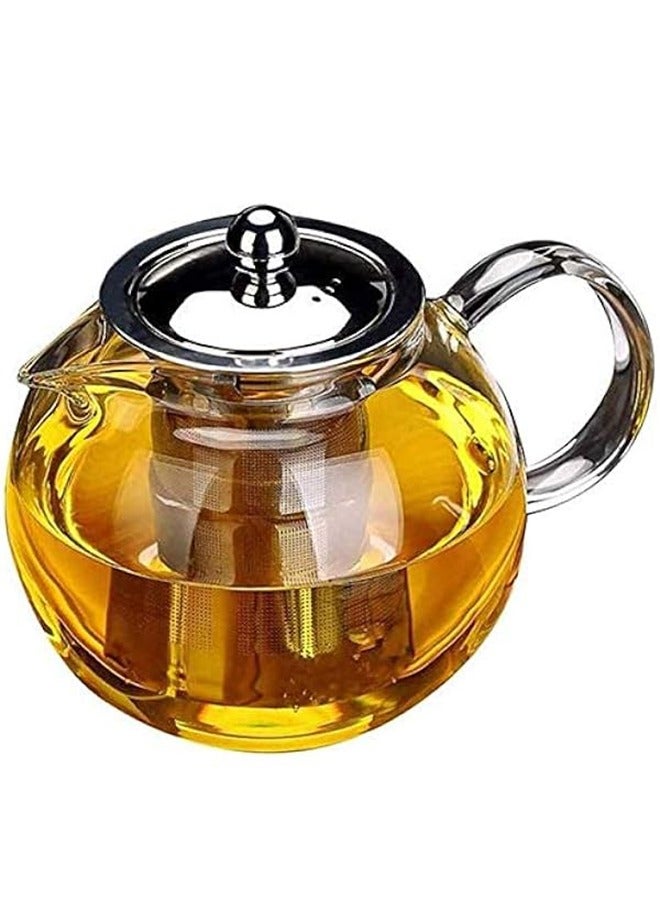 950ML Glass Teapot Heat Resistant with Stainless Steel Infuser