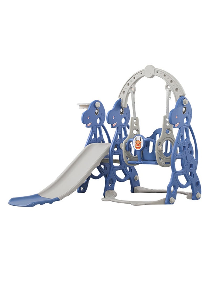 4 in 1 Toddler Slide Swing Set Indoor Baby Slide Includes Slide Swing Basketball Hoop and Climber Freestanding Slide Climber Playset Toy