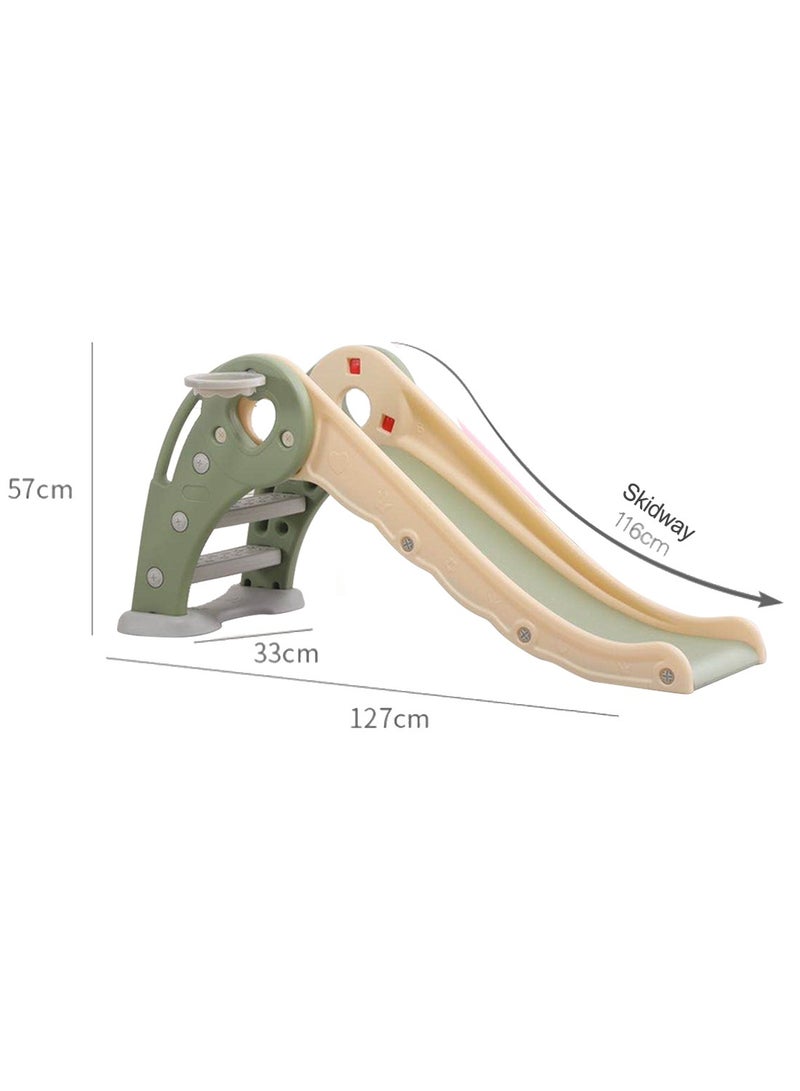 3 in 1 Foldable Children's Slide Freestanding Entertainment Slide Suitable for Toddlers Indoor and Outdoor Playground Climbing Toy Set with Basketball Stand