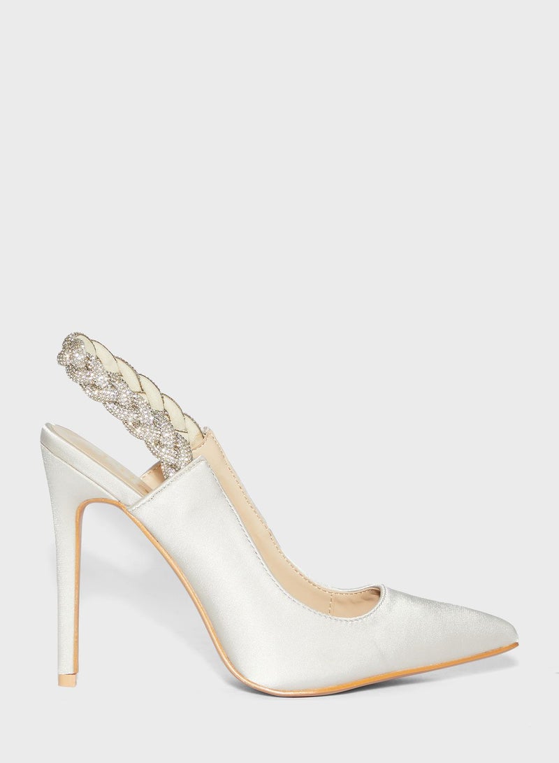 Embellished Braided Detail Pointed Stiletto