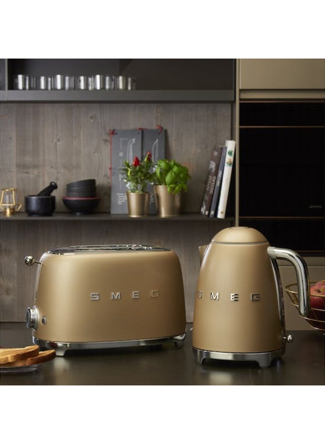 Smeg 50's Retro Style 2 Slice Toaster 1035 W TSF01CHMAU Champagne Matte