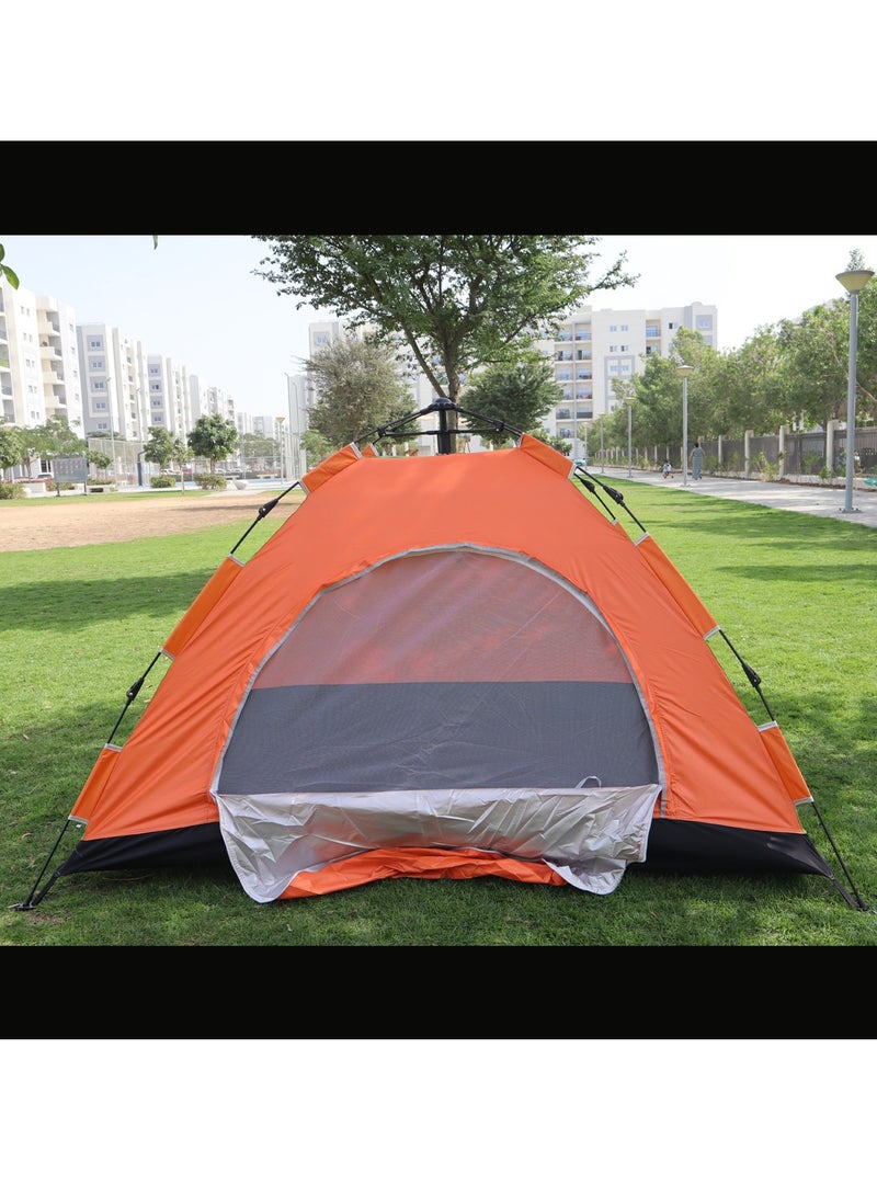 Camping Tent With Instant Setup 3 Person Waterproof Tent with WeatherTech Technology Double-Thick Fabric And Carry Bag, Sets Up In Few Minutes Automatic Tent For Outdoor 200X150X125CM Multicolor