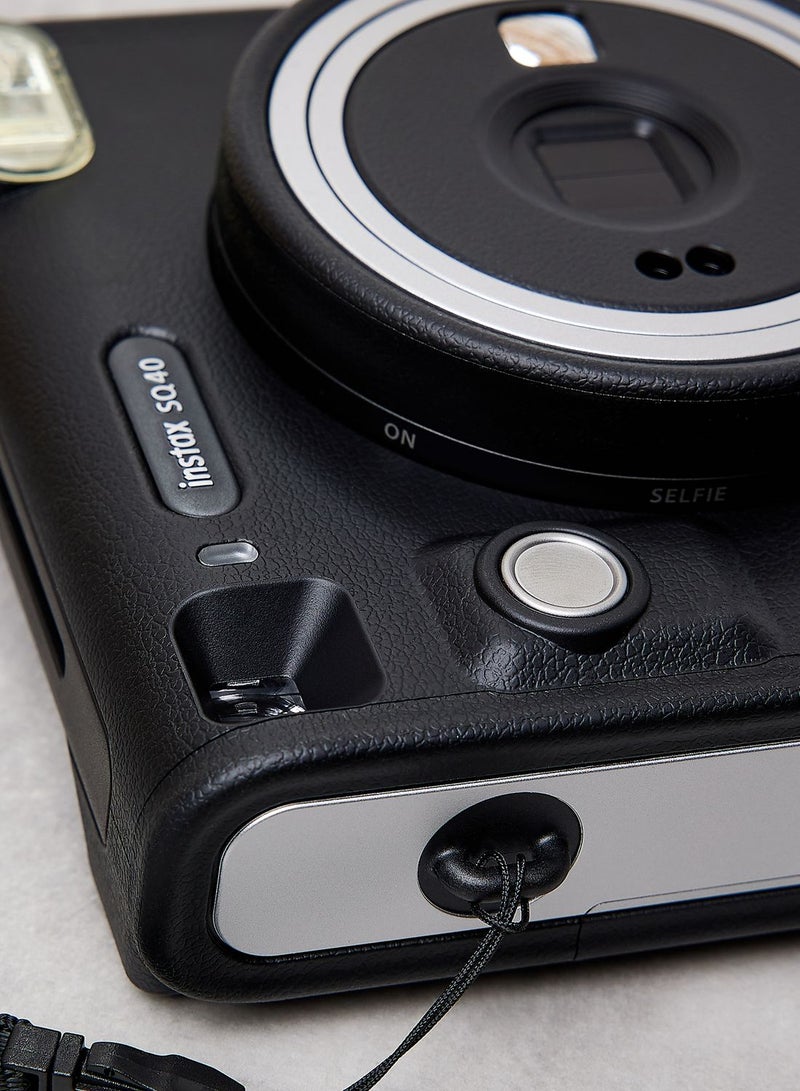 Instax Sq40 Instant Camera,Black Textured Finish.