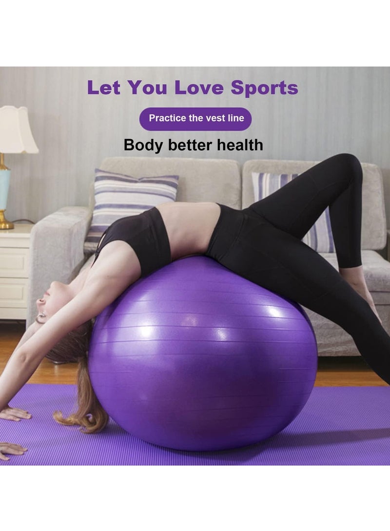 Exercise Gym Ball 65cm Extra Thick Swiss Ball | with - Quick Pump - Birthing Ball for - Yoga-Pilates - Fitness - Physical Therapy - Pregnancy & Labour
