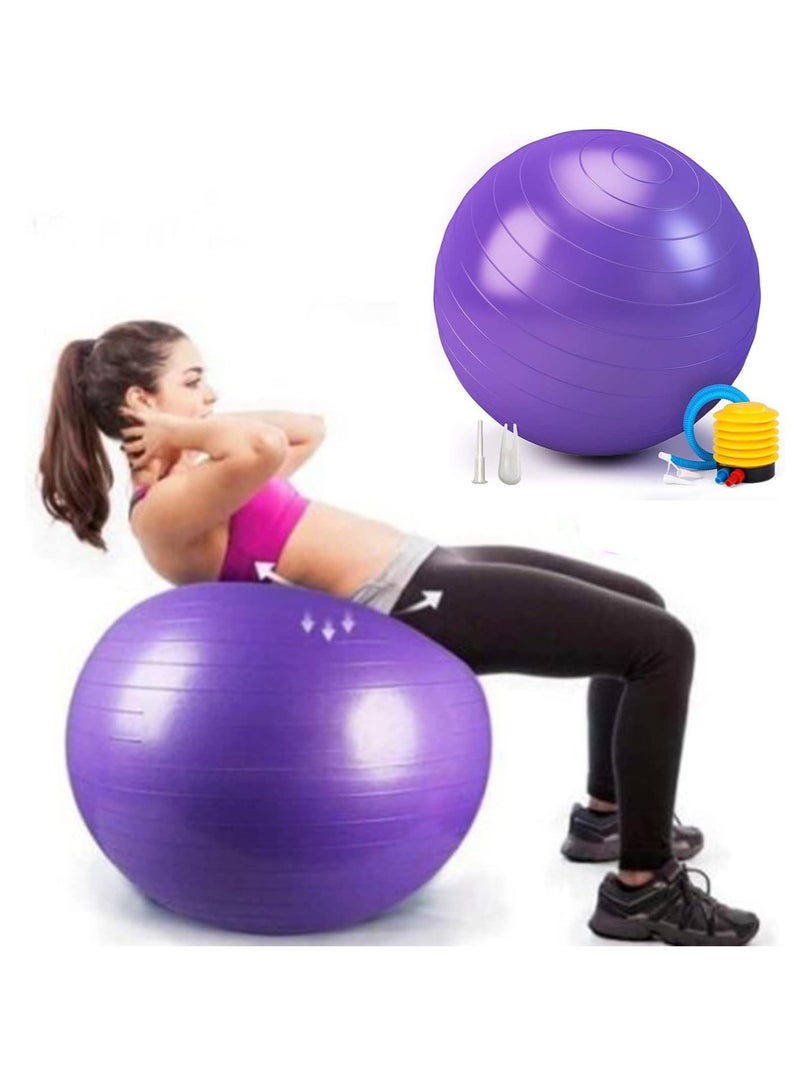 Exercise Gym Ball 65cm Extra Thick Swiss Ball | with - Quick Pump - Birthing Ball for - Yoga-Pilates - Fitness - Physical Therapy - Pregnancy & Labour