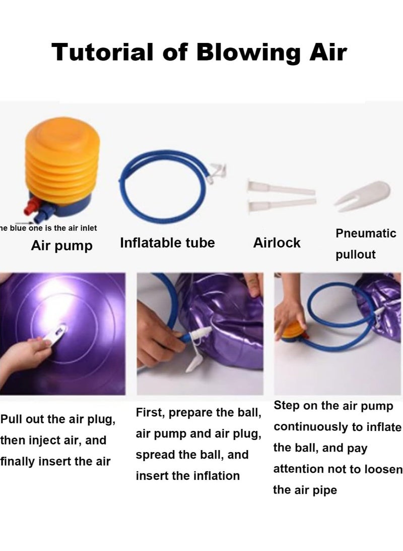 Exercise Gym Ball 65cm Extra Thick Swiss Ball | with - Quick Pump - Birthing Ball for - Yoga-Pilates - Fitness - Physical Therapy - Pregnancy & Labour