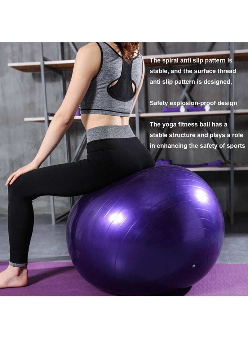 Exercise Gym Ball 65cm Extra Thick Swiss Ball | with - Quick Pump - Birthing Ball for - Yoga-Pilates - Fitness - Physical Therapy - Pregnancy & Labour