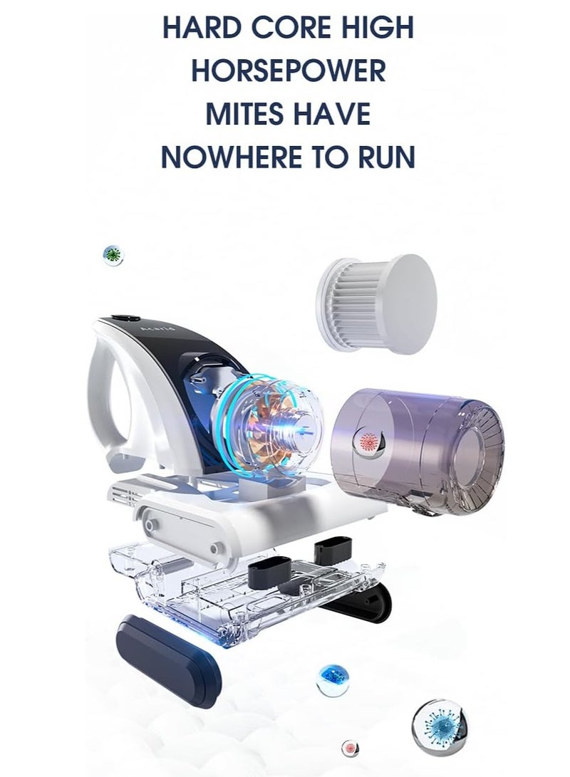 Dust Mite Vacuum Cleaner UV Bed Mattress Vacuum Cleaner,12000PA Handheld Upgraded Effectively Clean Up Bed, Pillows, Cloth Sofas, Carpets and Ther Fabric Surfaces