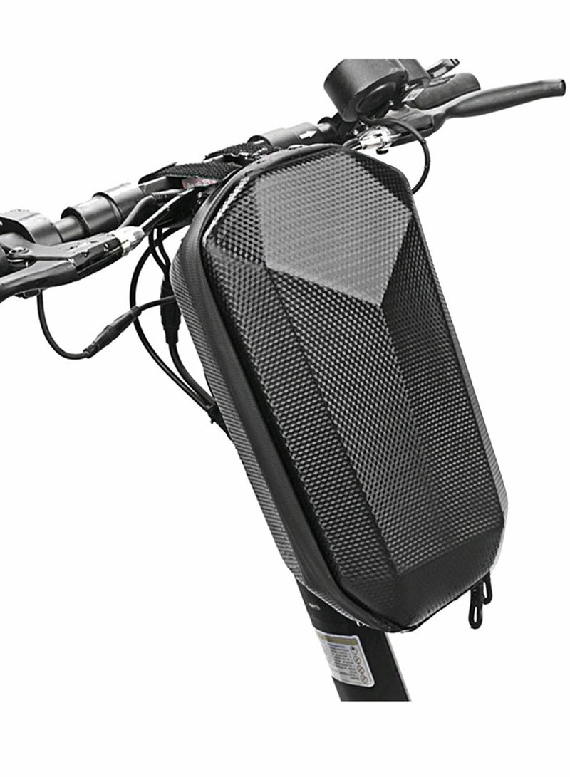 Scooter Storage Bag, Waterproof Hard Shell Scooter Handlebar Bag Storage Bag for Electric Scooter, Self Balancing Scooter and Folding Bike (Black)