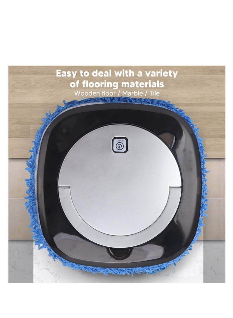 Wet Scrubbing Mopping Robot, Robot Vacuum Cleaner, Automatic Floor Mopping Robot, Mopping Robot, with Water Tank Vacuum and Mop, Suitable for a Variety of Floors, Wood Panels, Tiles (Silver)