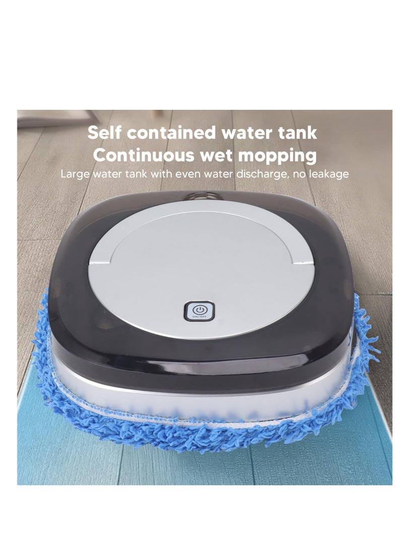 Wet Scrubbing Mopping Robot, Robot Vacuum Cleaner, Automatic Floor Mopping Robot, Mopping Robot, with Water Tank Vacuum and Mop, Suitable for a Variety of Floors, Wood Panels, Tiles (Silver)