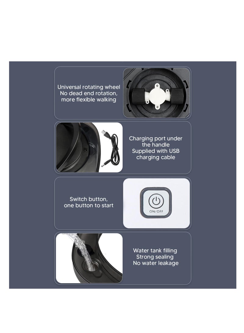Wet Scrubbing Mopping Robot, Robot Vacuum Cleaner, Automatic Floor Mopping Robot, Mopping Robot, with Water Tank Vacuum and Mop, Suitable for a Variety of Floors, Wood Panels, Tiles (Silver)