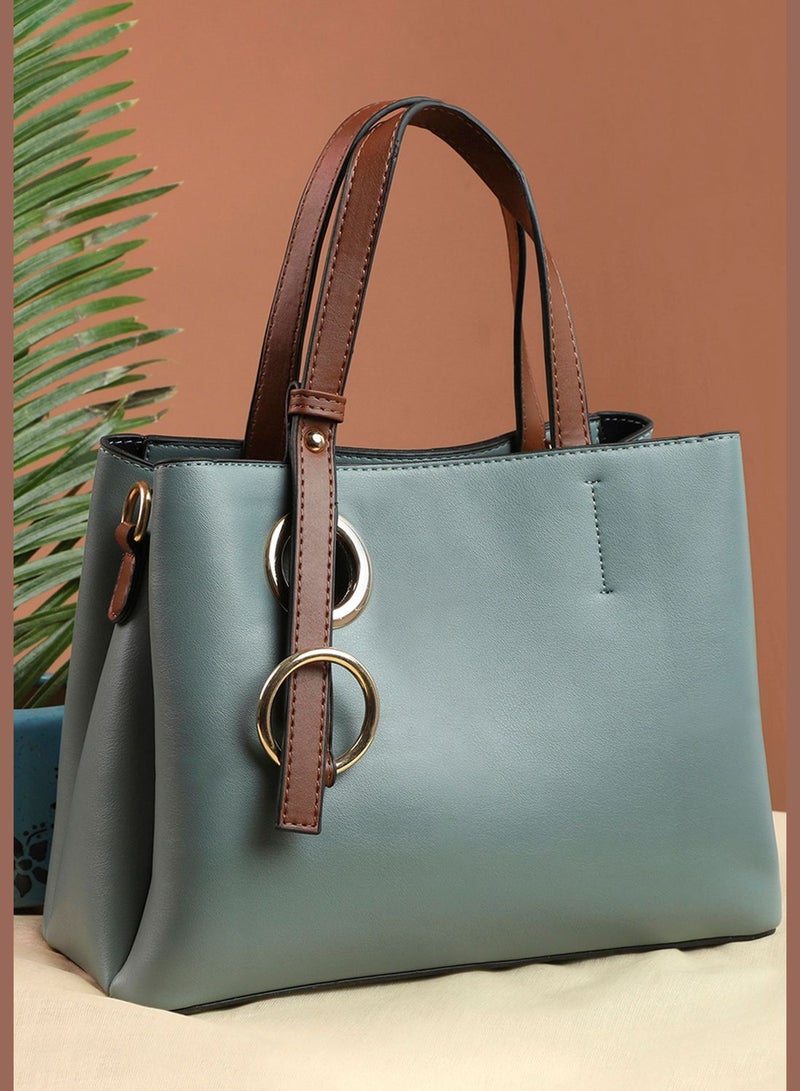 Solid Oversized Shopper Hand Bag with Magnet Lock