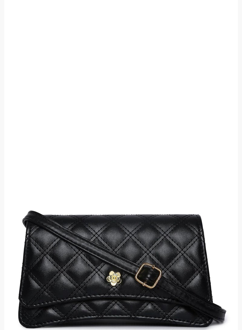 Quilted Clutch Bag with Magnet Lock